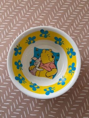 Disney Winnie the Pooh Yellow and Blue Ceramic Bowl